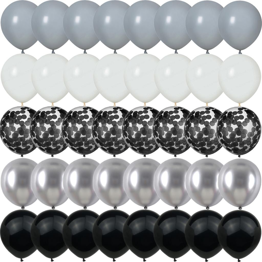 40 шт. Серебряные жемчужные металлические латексные шарики-конфетти для вечеринки на день рождения, свадьбу, детский душ, украшения на Новый год