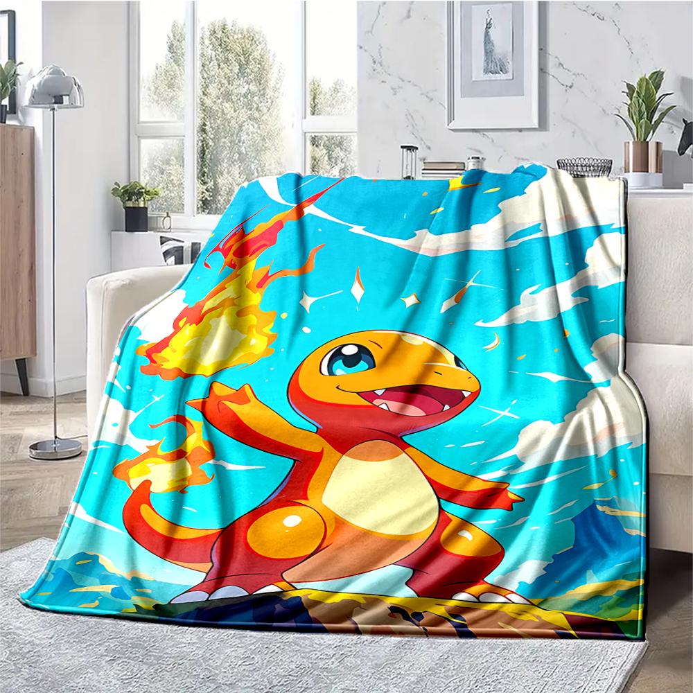 Pokémon Theme Printed Blanket - Perfect for Couch, Bed, Travel & Outdoor Use | Machine Washable, Cozy & Durable.