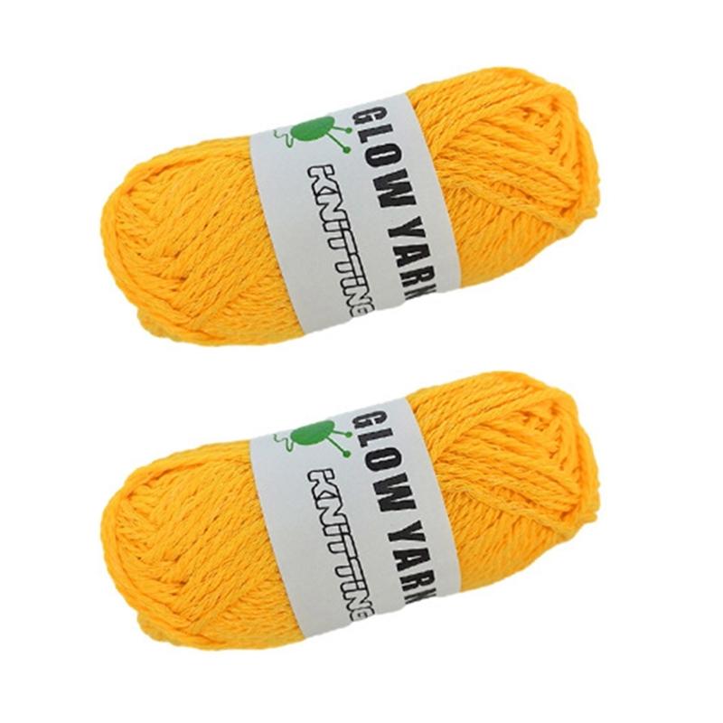 2 рулона пряжи Glow in The Dark полиэстеровая пряжа 55 ярдов в рулоне пряжа для вязания крючком X3UC