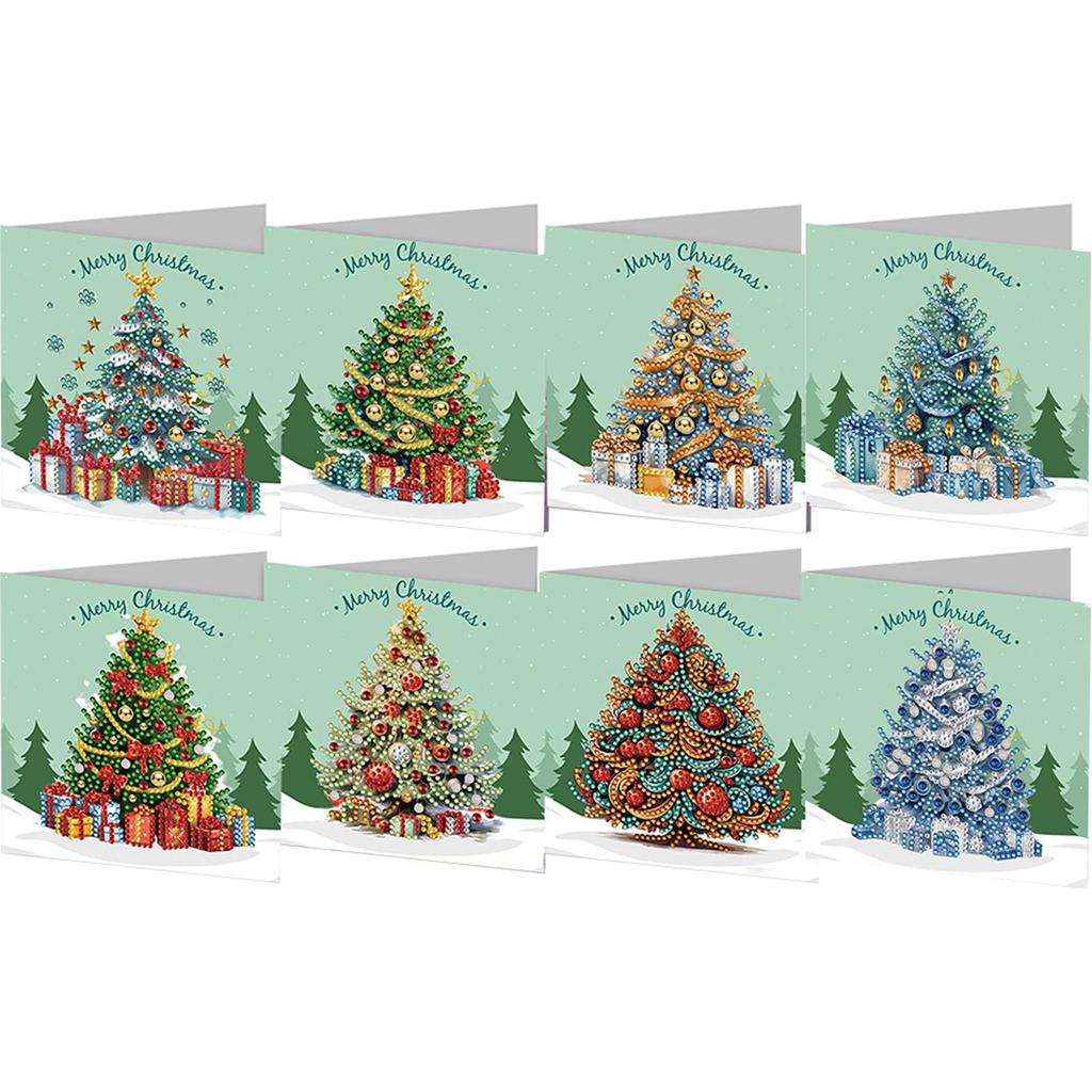 4-12 шт. 5D Стразы Искусство Поздравительная Открытка на День Рождения Ручная работа Алмазная Живопись Рождественская Фестивальная Открытка Открытка Благодарности Для Семьи А