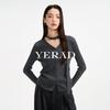 Женский вязаный топ YERAD с V-образным вырезом и длинным рукавом из смесовой шерсти