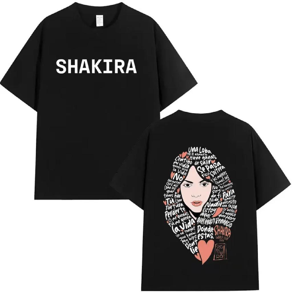 Singer Shakira Manga Graphic Tide Tees Cotton High Quality 2025 T-shirts Hip Hop Mens Comfort Oversized Casual Tshrit Streetwear