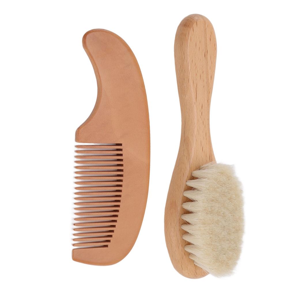 Baby Brush and Comb Set Multifunction Composite Wood and Wool Baby Hair Brush for Men Hair Style Baby Bath