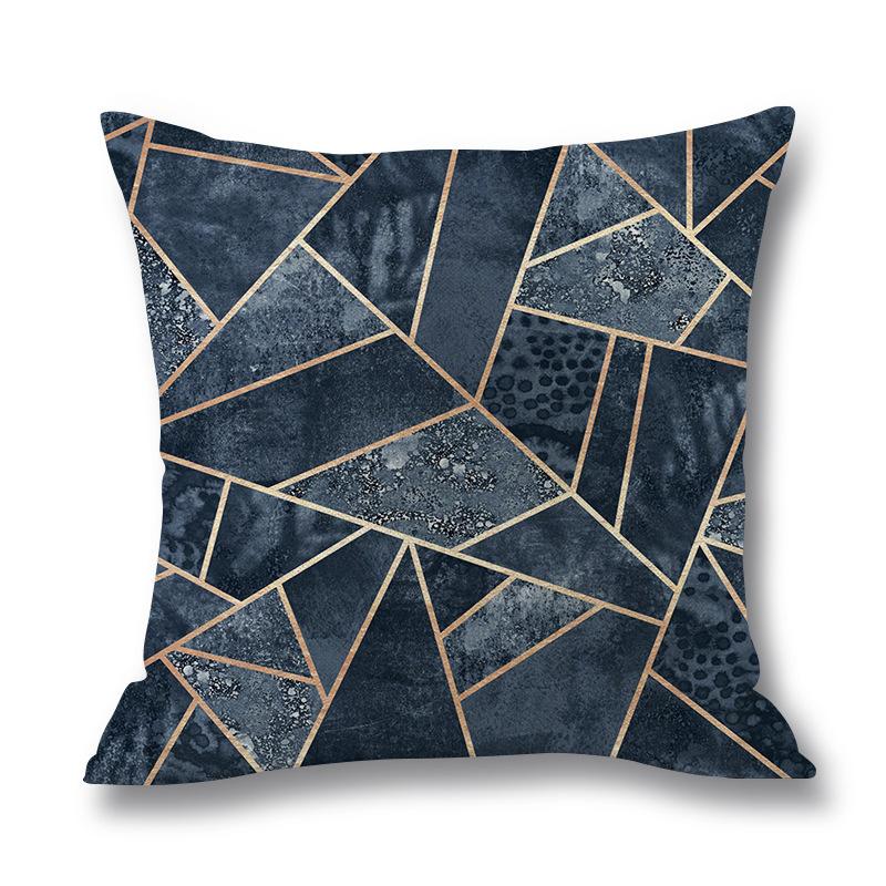 Home Colorful Geometric Digital Print Pillow Linen Cushion Waist Pillow Cover