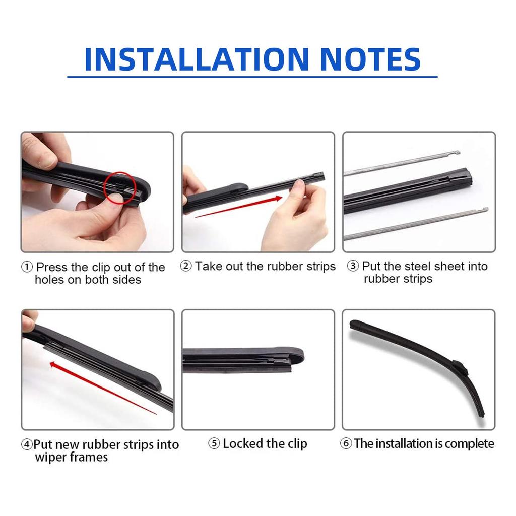 1PCS OEM Quality Premium Auto Car All Seasons Windshield Wiper Blades Refills Natural Rubber Strips for 3 StageType of Wiper Blade 14"-28"