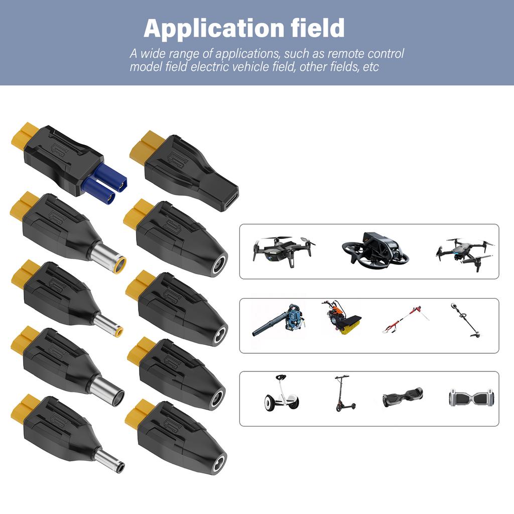 XT60 Female Conversion Head конвертер для Type C и нескольких разъемов DC5521 5525 7909 адаптер для ноутбуков дронов