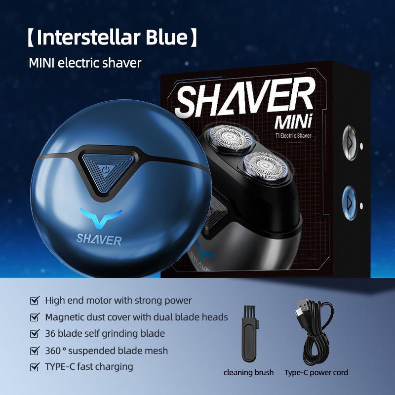 Portable Rechargeable Men's Electric Beard Shaver - Compact Travel Design