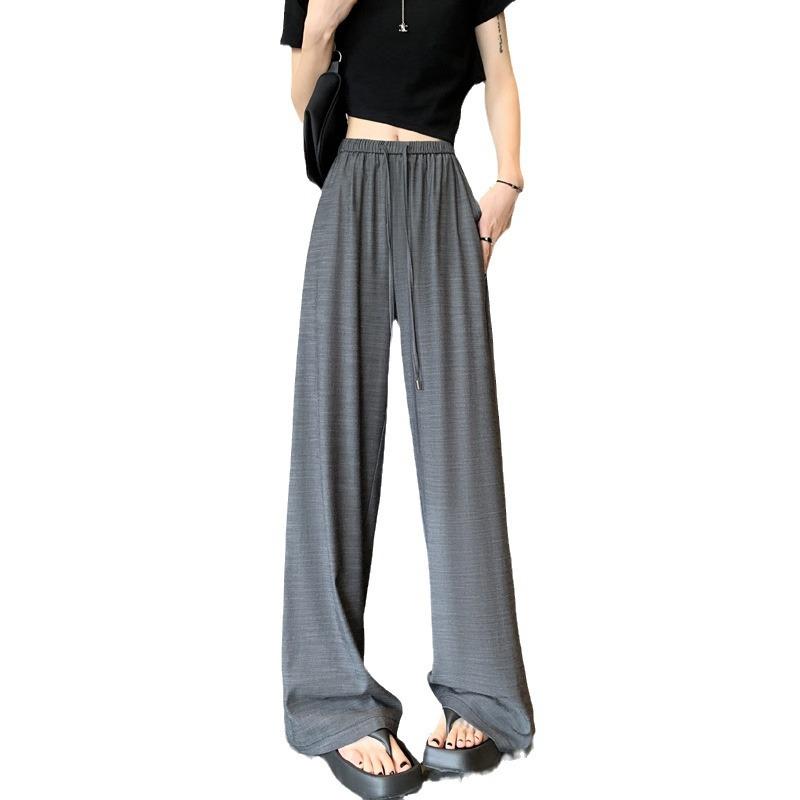Новые брюки с высокой посадкой, драпировкой, свободные, в стиле ретро, летние, тонкие, прямые