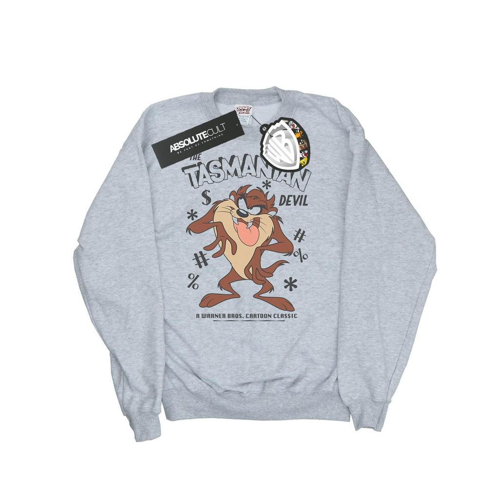 Looney Tunes Mens Tasmanian Devil Vintage Cotton Sweatshirt