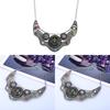 Vintage Geometric Alloy Necklace With Rhinestones For Women And Men