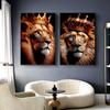 Black Lion King and Lioness Queen Paintings Wall Art Picture Animals Canvas Prints Modern Home Decoration Poster for Living Room