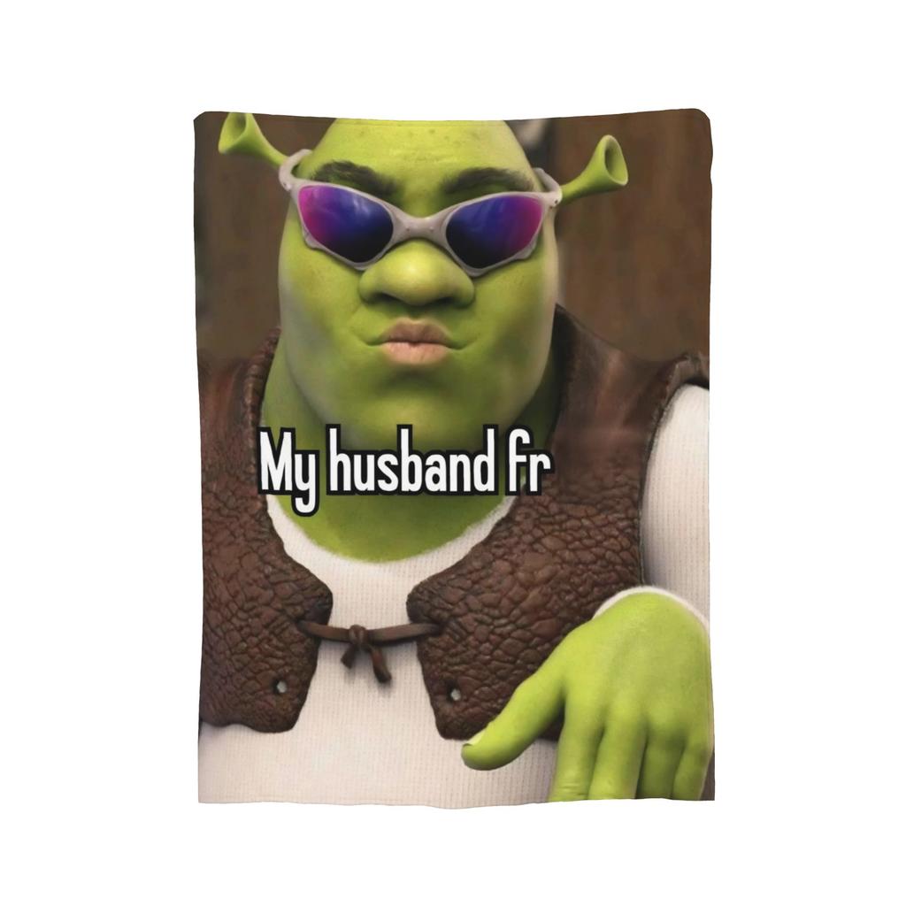 Смешные одеяла с лицом Шрека Коралловый флис Плюшевые Весна Осень Многофункциональные Супертеплые пледы для офиса Коврик