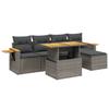 VidaXL Salon de Jardin avec Coussins 6 pcs, Canapés de Terrasse, Ensemble de Meubles de Patio, Mobilier d'Extérieur, Gris 3273496
