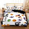 Printed Happy Halloween Bed Linens Set Covers Bed Room Queen Quilt Cover Set Skull Bedding Set Luxury Bedclothes Customized