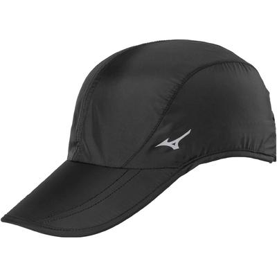 Mizuno J2MW8501 Черная средняя беговая кепка с отражающей вставкой сзади для использования в ночное время
