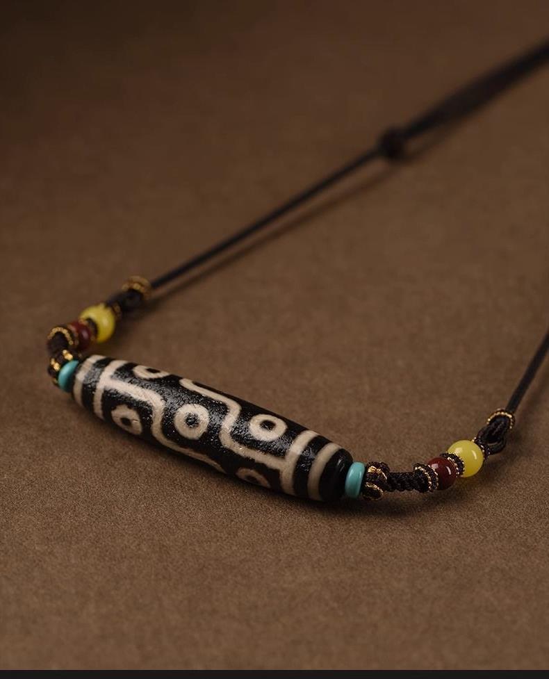 Тибетский бусина Дзи с девятью глазами, ретро этническое ожерелье