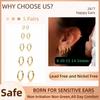 5 Pairs 14K Gold Plated Huggie Hoop Earrings for Women Men Small Hoops, Everyday Jewelry Multiple Piercing Stack Set