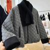 Женский осенний повседневный теплый топ в клетку, тонкая куртка, женская верхняя одежда с длинными рукавами, свободное пальто