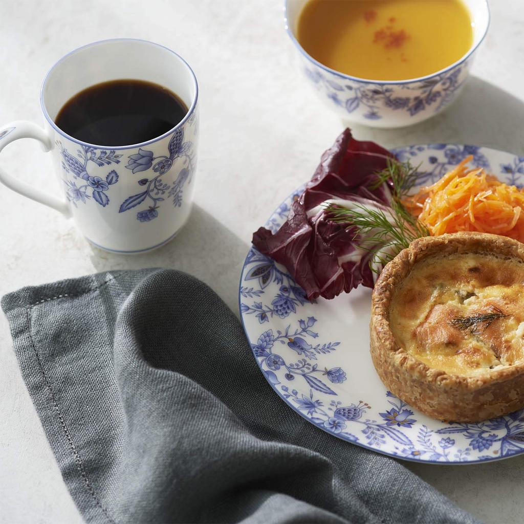 Noritake глубокая миска 11 см с синей отделкой Sorrentino Line, подходит для микроволновой печи, можно мыть в посудомоечной машине, 2 предмета, синий костяной фарфор (Парный набор) 4965Л/П97335