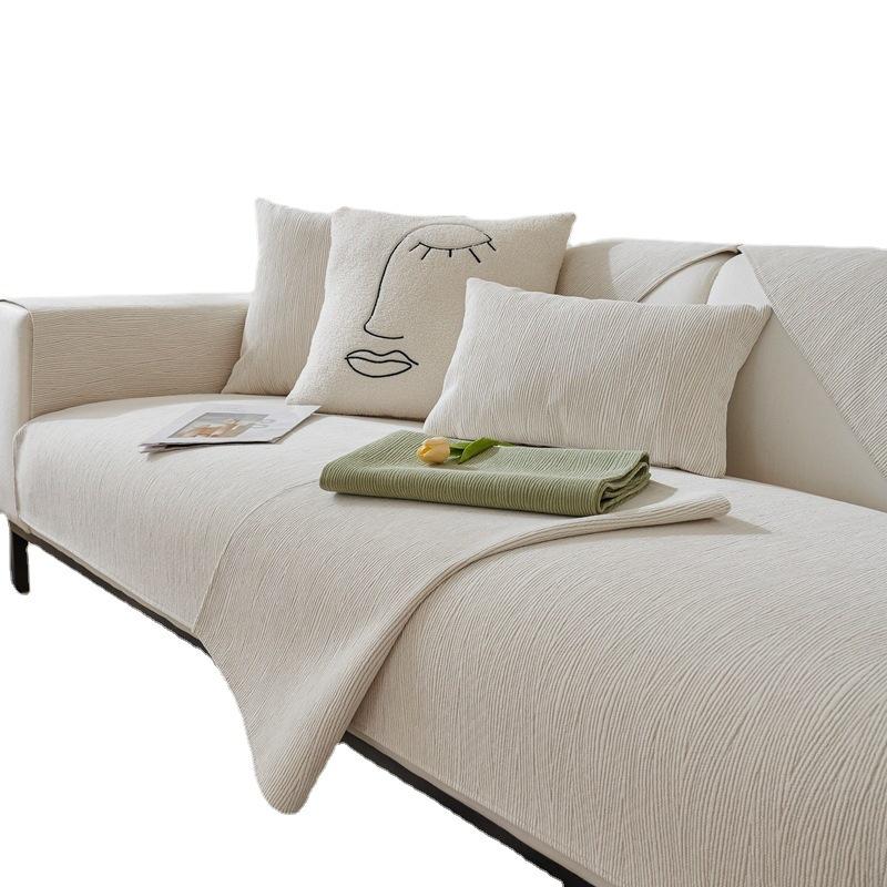 Подушка для дивана, современная легкая, роскошная, универсальная синельная нескользящая простая однотонная ткань для четырех сезонов, чехол для дивана