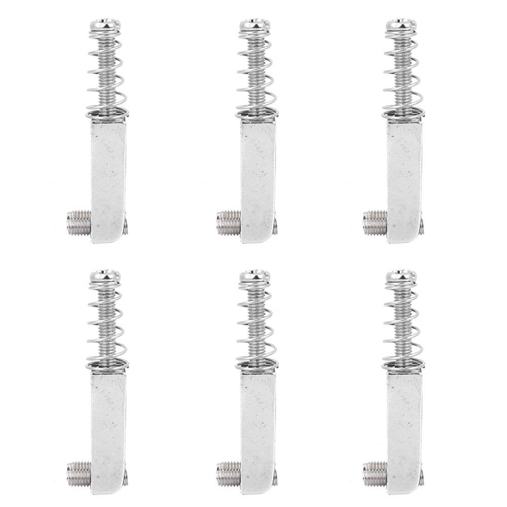 6 шт. металлические седла тремоло с одинарным замком и винтовой пружиной для электрогитары(Серебряный)