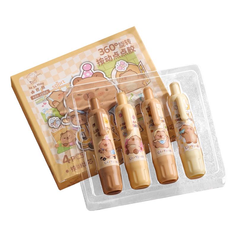 Children's Double-Sided Dot Glue Pen with Refillable Transparent Adhesive for Handmade Crafts