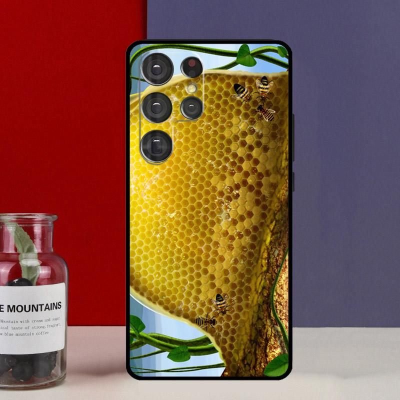 Золотой Сотовый Медоносная Пчела Чехол-Фонда Для Samsung Galaxy S25 Ultra S9 S10 S20 FE S21 S22 S23 Plus S24 Ultra Чехол для Телефона