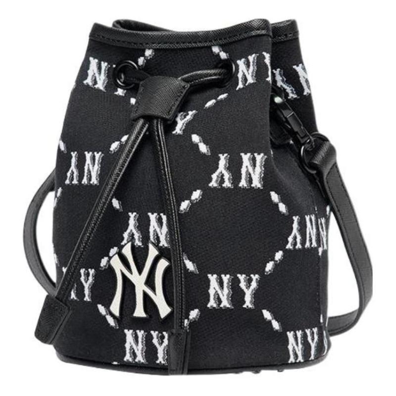 MLB Коллекция Monogram Искусственная кожа Сумка-ведро, Сумка на плечо, Сумка через плечо Обычная Унисекс Черный Повседневная