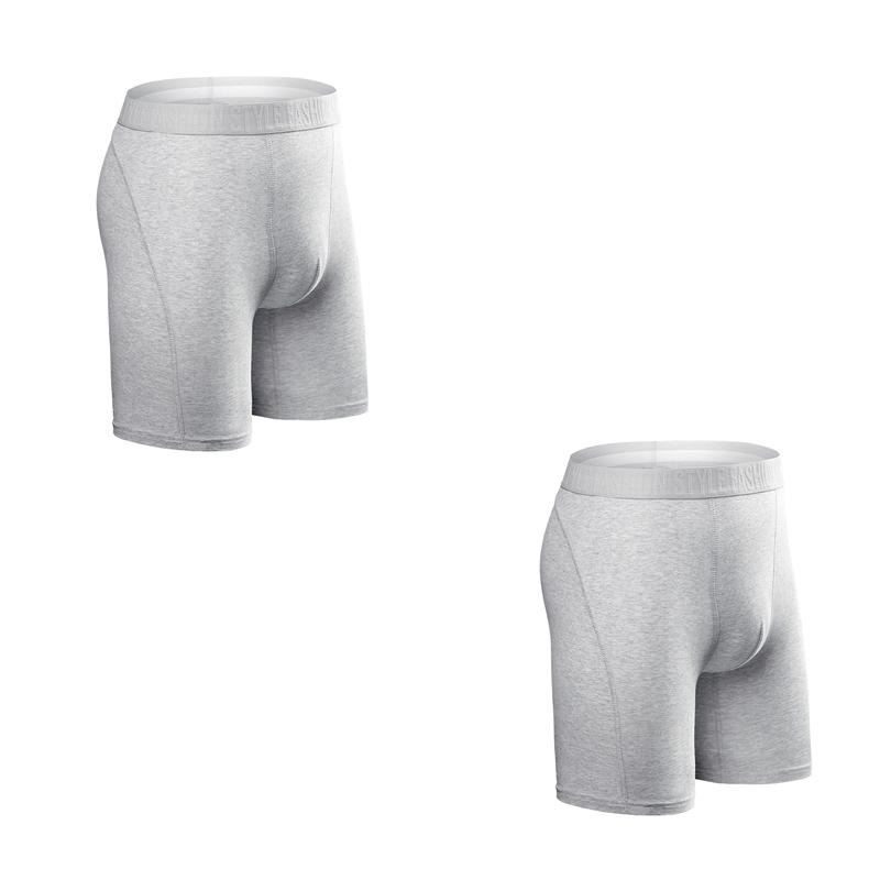 BONITOS 2шт длинные мужские трусы вентилируемые боксеры нижнее белье для мужчин трусы сплошной цвет