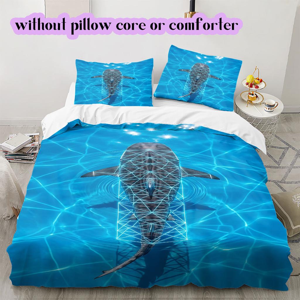 Seawater marine organisms Pattern Bedding,Quilt Set Quilt Cover Pillowcase Home Birthday Gift (1*duvet cover+2*pillowcase,without core)