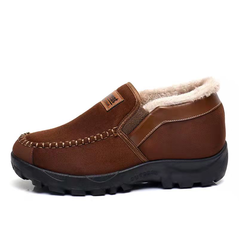 Повседневная обувь, мужская обувь, зимняя нескользящая обувь с защитой от холода, сохраняющая тепло, хлопковая обувь для улицы