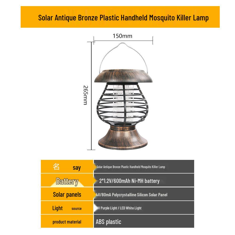 Waterproof Solar Electric Mosquito Killer Lamp for Outdoor Garden Use