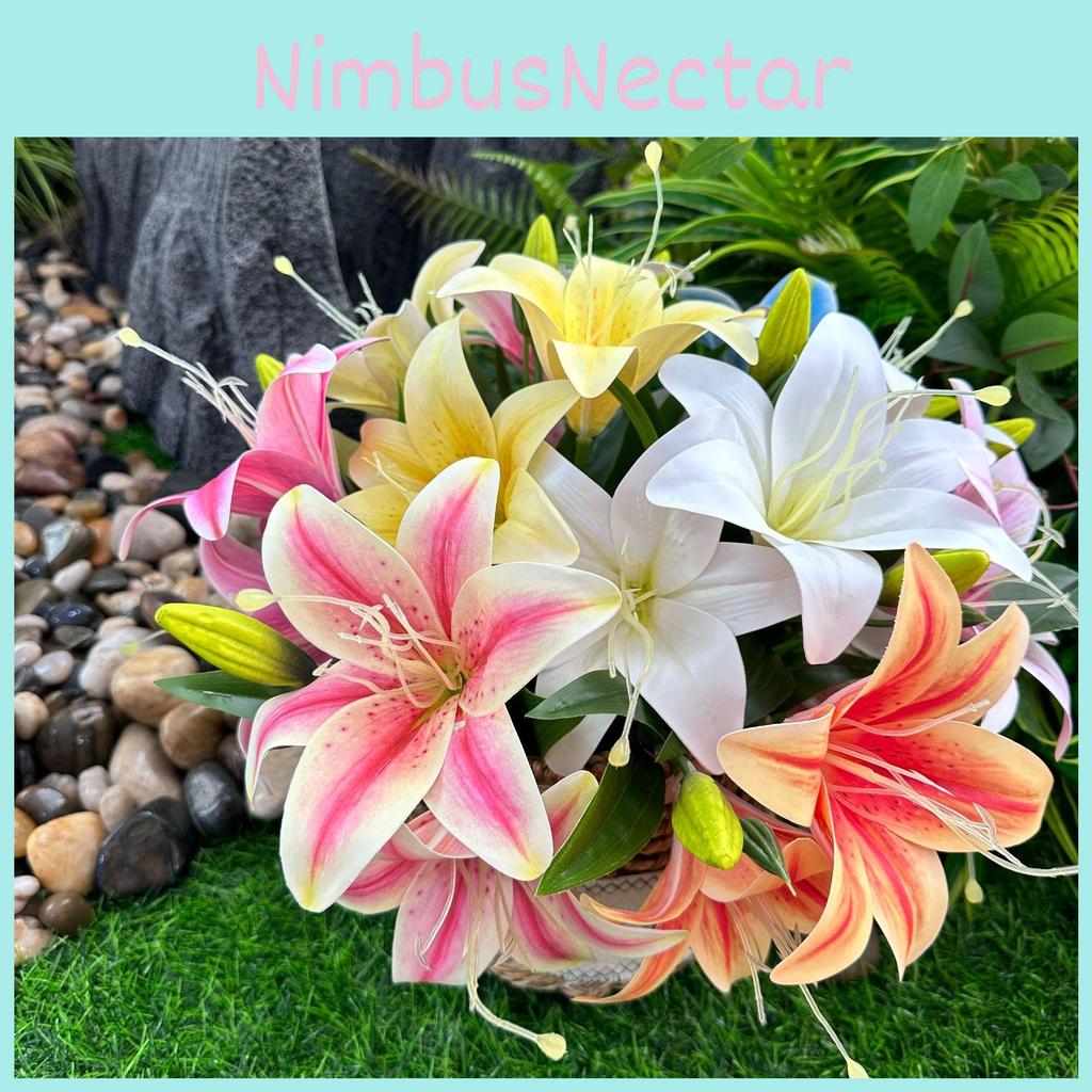 Luxury Lily 3d Printed Fake Flowers For Wedding Celebrations And Studio Use