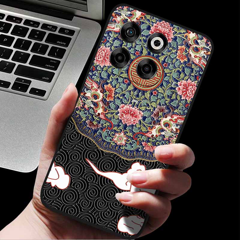 For ZTE Blade V70/Axon 70 3D Relief Flower Emboss Soft Silicone Back Cover For ZTE Nubia V70 Relief Emboss Case ZTE Blade V70 70