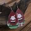 Santa Claus Double-Layer Teardrop Leather Earrings