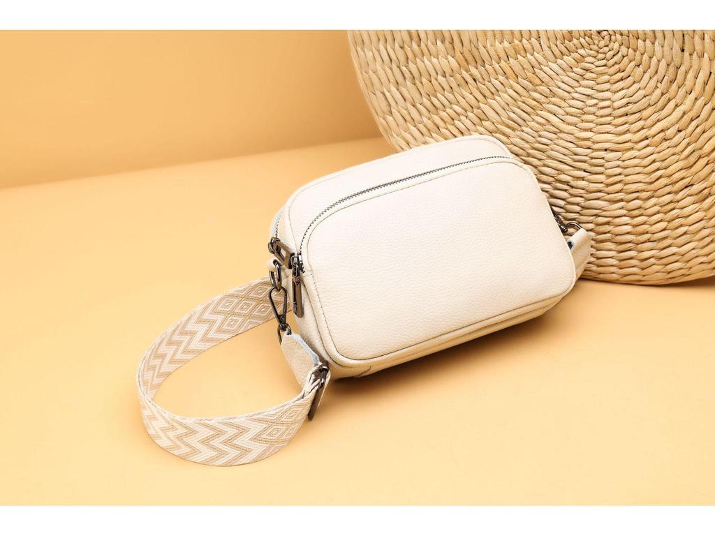 Женская сумка-кроссбоди из натуральной кожи - Модная, Универсальная, Маленькая квадратная, Однотонная