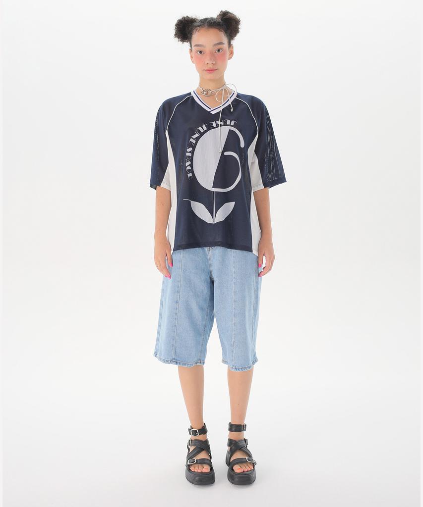 JUNEJUNE SPACE Прямые футболки из коллекции Uniform_Темно-синий