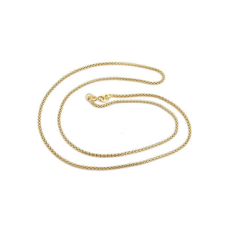 Модное ожерелье из круглых бусин из чистого серебра 999 пробы для мужчин и женщин - Длинная простая цепочка для свитера