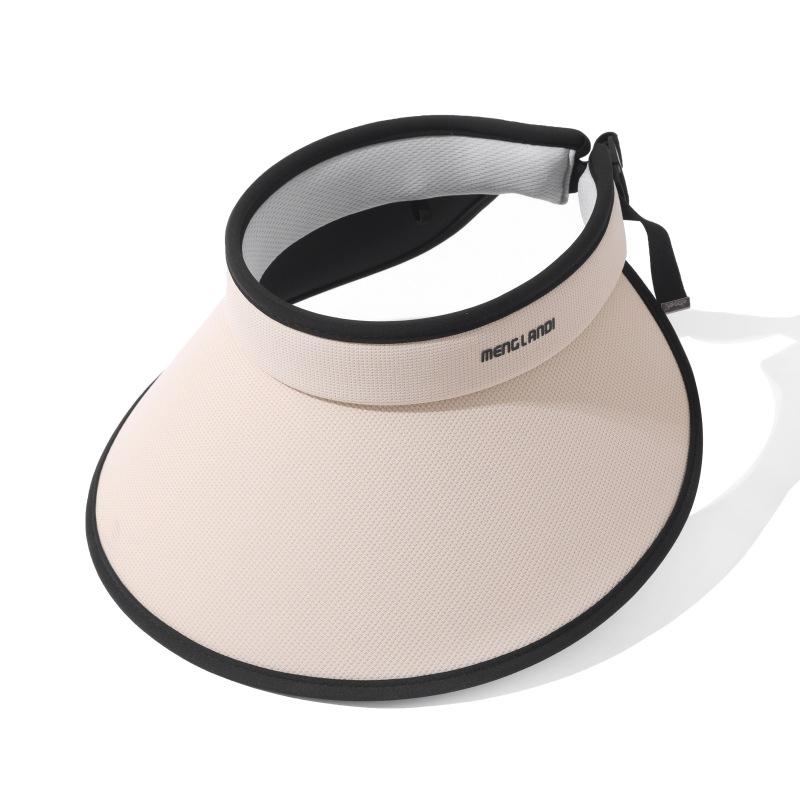 Female Uv Protection Empty Top Hat Outdoor Face Covering Sun Protection Big Eaves Sun Hat Letter Travel Beach Hat