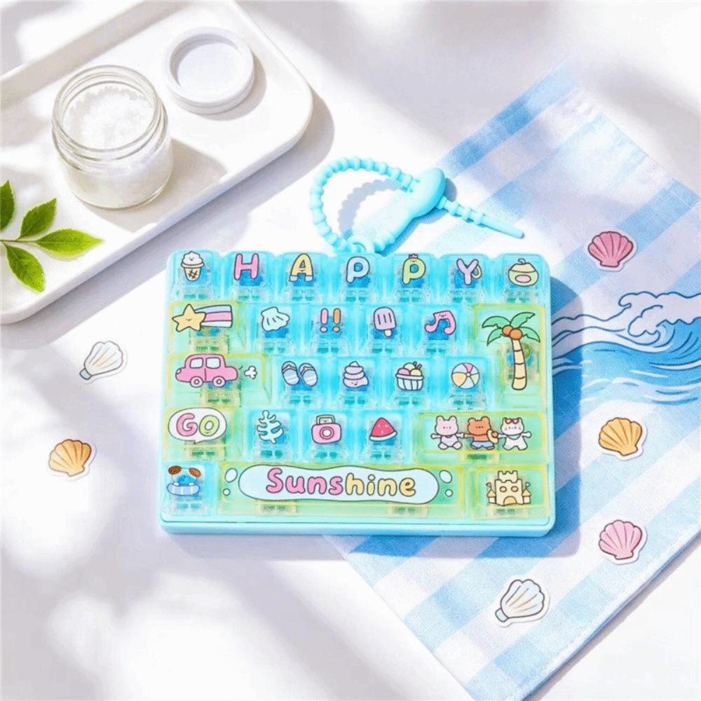 26-key Stress Relief Decompression Toy Keychain Keyboard Toy Cute Press Button Toy Bag Charm