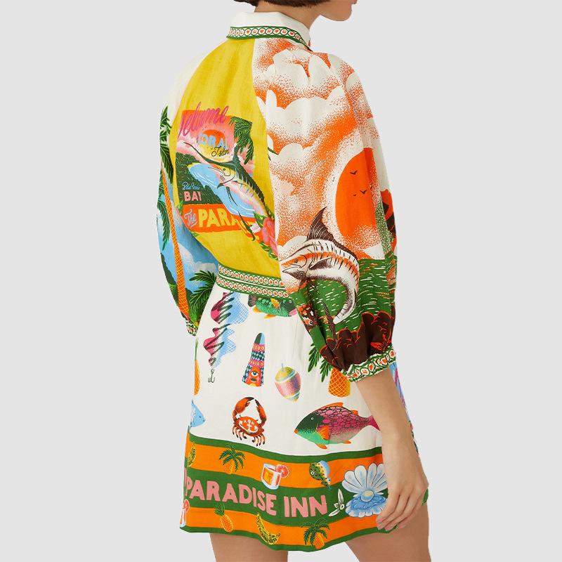 Women's Printed Elegant Casual Short Dress