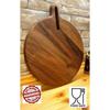 Натуральная деревянная ручка из орехового дерева, разделочная доска для пиццы, мяса, хлеба, круглая, диаметр 30 см