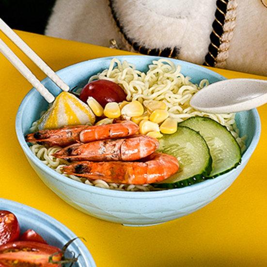 1 Set Rice Bowl Drainage Design Kitchen Accessories Leak-proof Salad Ramen Bowl with Chopsticks Fork Spoon Modern Eat Food BPA Free