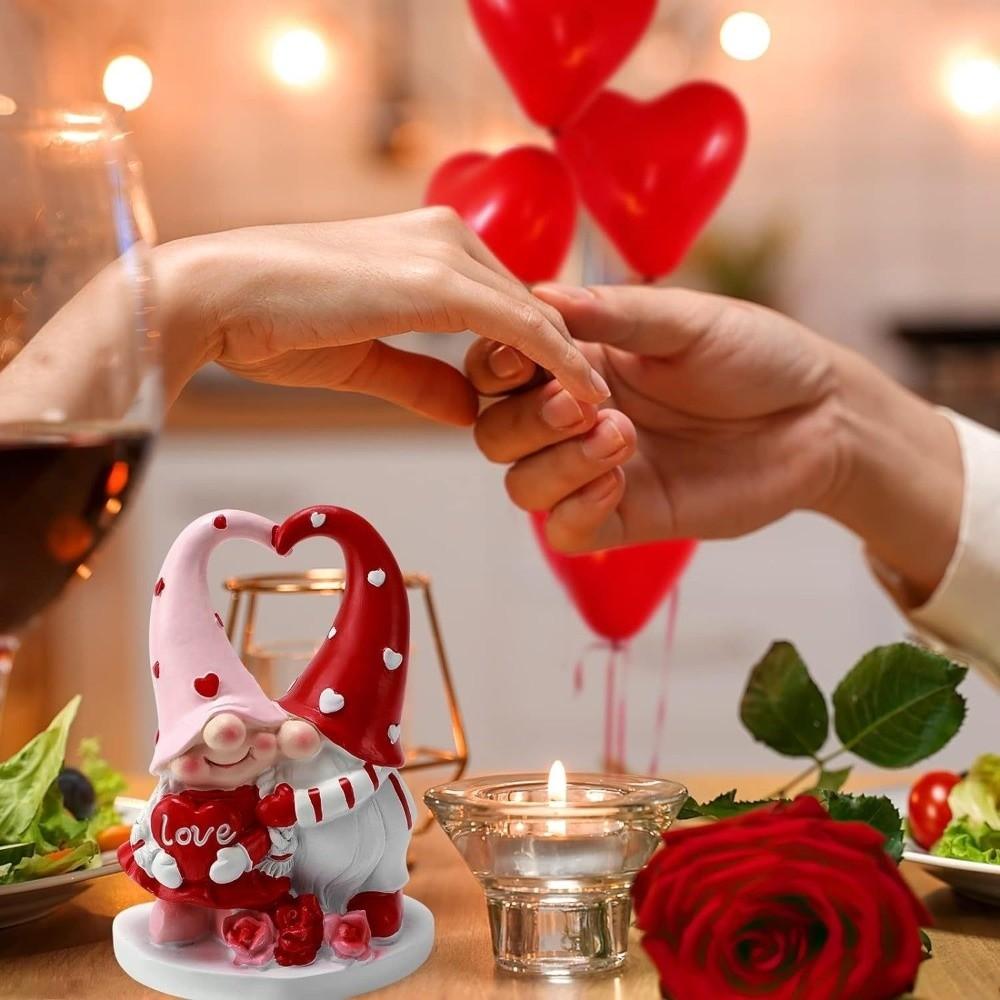 Decorative Valentine's Day Decor Romantic Heart Ornament Cute Heart Dwarf Figurine  Lover Gift