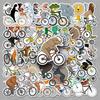 50pcs Cute Animal Bicycle Stickers for DIY Graffiti Journals and Tablets
