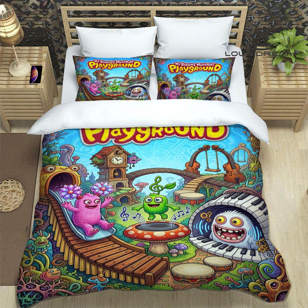 M-My Singing Monsters печатные комплекты постельного белья изысканный набор постельных принадлежностей пододеяльник комплект одеяла комплект постельного белья роскошный подарок на день рождения