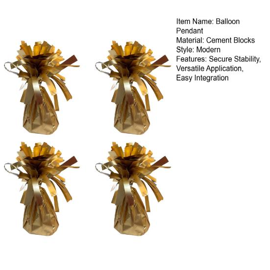 Yousheng 4Pcs Golden Metallic Balloon Weights Holder Reusable Non-Slip Balloons Pendants Graduation Party Christmas Wedding Decoration
