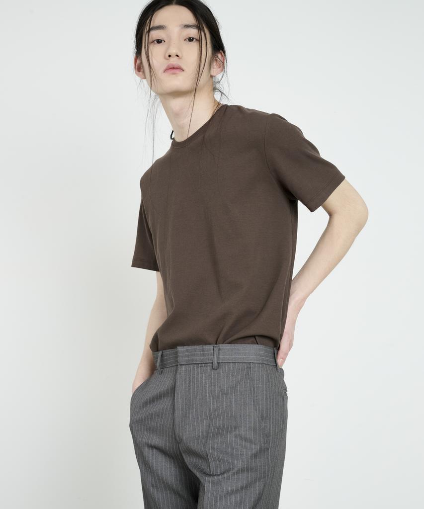 DUSTYWHITE Brown Ribbed T-Shirt