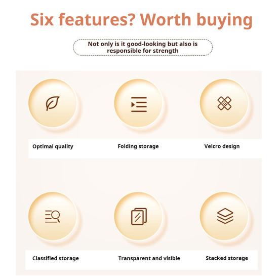 Ящик для хранения листов-органайзеров с прозрачным окошком, с застежкой-липучкой, большой вместимости, складной