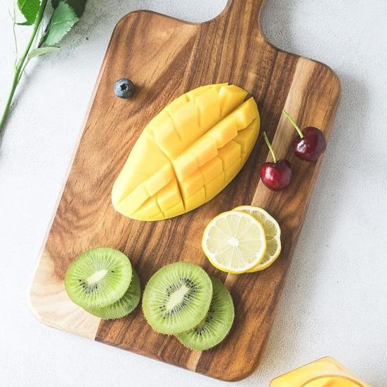 Разделочная доска из дерева с ручкой, прочная деревянная разделочная доска для мяса, сыра, овощей, хлеба, универсальная кухонная сервировочная доска